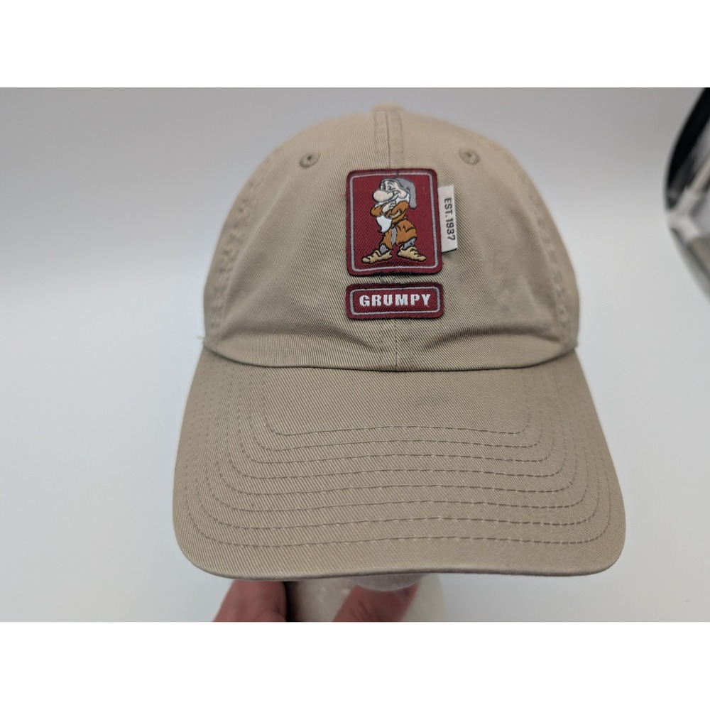 Walt Disney World Grumpy Snow White Baseball Cap Hat Khaki Tan Adjustable